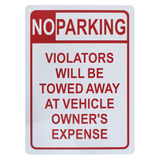 Aspire No Parking Sign, Violators Will Be Towed Away at Vehicle Owners Expense, Do Not Block Driveway Sign, 10