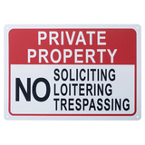Aspire No Soliciting No Loitering No Trespassing Sign Private Property Signs, 10