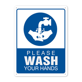 Aspire Plastic Please Wash Your Hands Sign, Hand Washing Sign for Business