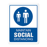 Aspire Plastic Maintain Social Distancing Sign, Take Your Temperature Sign with Symbols, Easy to Mount