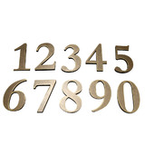 Blank 4-Inch House Number Address Plaque, Metal Number 0 to 9 with Self-Adhesive Backing