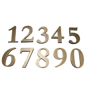 Muka Blank 4-Inch House Number Address Plaque, Metal Number 0 to 9 with Self-Adhesive Backing