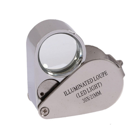 Custom 30x Light Up Magnifier Loupe w/ 2 LED, 3.15"L, Silk Screen or Laser Engrave