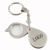 Custom Metal Key Holder With Magnifier - 8X Power Lens, 5