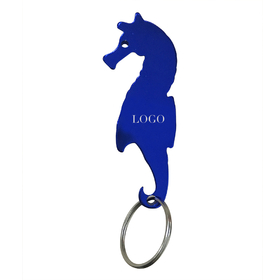 Custom Seahorse Shape Bottle Opener with Keychain, Laser Engraved, 2-7/8" Long *1" Wide *1/8" Thick