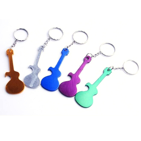 Aspire Custom Guitar Shape Bottle Opener with Keychain, Laser Engraved, 2 7/8" Long X 1" Wide X 1/16" Thick