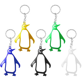 Custom Hollow Penguin Bottle Opener with Key Chain, Laser Engraved, 3" Long x 1 4/5" Wide x 1/6" Thick