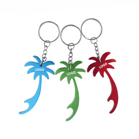 Aspire Custom Palm Tree Bottle Opener with Key Chain, 2 3/4" Long x 1 3/8" Wide x 1/8" Thick