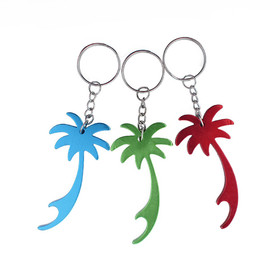 Blank Palm Tree Bottle Opener with Key Chain, 2 3/4" Long x 1 3/8" Wide x 1/8" Thick