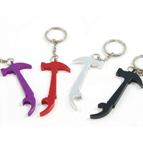 Custom Hammer Bottle Opener with Key Chain, Laser Engraved, 2 7/8" Long x 1 1/4" Wide x 1/8" Thick