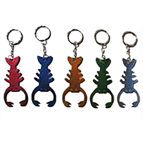 Customized Lobster Shaped Bottle Opener with Key Chain, 3" Long x 1 1/2" Wide x 1/16" Thick
