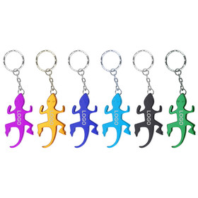 Aspire Custom Wall Lizard Bottle Opener with Key Chain, Laser Engraved, 2 1/2" Long x 1 1/2" Wide x 1/8" Thick