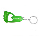 Custom Foot Shaped Bottle Opener with Keychain, Laser Engraved, 2.25" Long x 1.35" Wide x 0.04" Thick