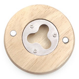 Custom Round Wooden Bottle Opener, Magnetic Design, 2-3/4