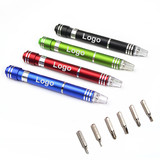Aspire Custom 6 in 1 Pen Style Screwdriver Set w/ LED Light, 5
