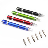 Aspire Blank 6 in 1 Pen Style Screwdriver Set w/ LED Light, 5