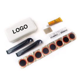 Custom Standard Bicycle Tire Patch Kit with Glue Metal-Scuffer Tire Lever Removal Tools, Bike Repair Kit