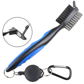 Muka Dual-sided Golf Club Cleaning Brush with Retractable Clip and Carabiner