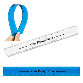 Muka Custom 12" Flexible Ruler, Soft Plastic Ruler with Inches and Metric, Pad Printing