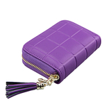Blank RFID Blocking Credit Card Holder Accordion Design Tassel Leather Wallet, 4.33"L x 3.15"W