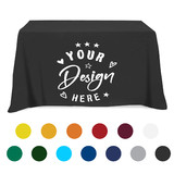 Toptie Personalized 4 Feet Table Cloth for Tradeshow Events, Open Back and Closed Back