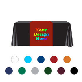 Toptie Personalized Table Runner for Tradeshow Events Wedding Anniversary, Full Color Imprint, 100% Polyester