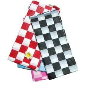 Heavy Duty Rectangle Plastic Table Cover, Checkered Tablecloth, 54" x 108"