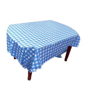 Premium Rectangle Gingham Plastic Table Cover, Checkered Disposable Table Cloth, 54" x 72"