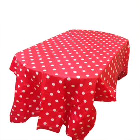 Heavy Duty Rectangle Polka Dots Plastic Table Cover, Disposable Table Cloth, 54" x 108"
