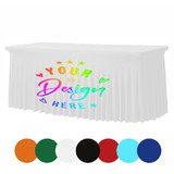 TOPTIE Customized Fitted Table Cover for 4 FT Table Full Color Imprint Stretch Fabric Close Back