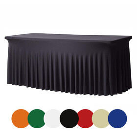 TOPTIE Blank Fitted Table Cover for 4 FT Table Full Color Imprint Stretch Fabric Open Back