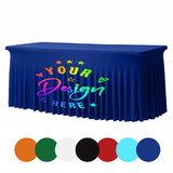 TOPTIE Personalized Fitted Table Cover Fits 8 FT Table Full Color Imprint Stretch Fabric Close Back