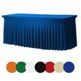 TOPTIE Blank Fitted Table Cover Fits 8 FT Table Full Color Imprint Stretch Fabric Open Back