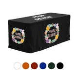 TOPTIE Custom Fitted Table Cover for 6 FT Table, Full Color Imprint, Open Back