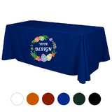 TOPTIE Customized Tablecloth for 6 Ft Table, Heat Transfer Printing, Open Back