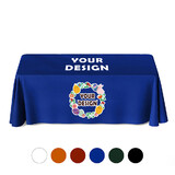 TOPTIE Customized Tablecloth for 6 FT Table, Full Color Imprint, Open Back