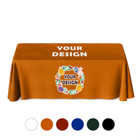 TOPTIE Personalized Tablecloth for 8 FT Table, Full Color Imprint, Open Back
