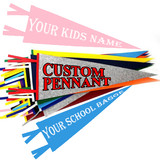 Custom Felt Pennant Banner with Felt String Ties,Full Color Printed Felt Pennant Flags