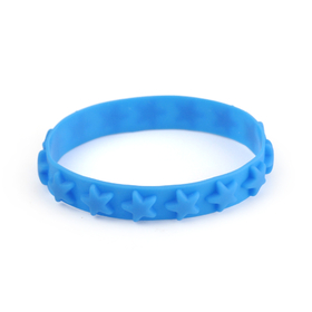 Embossed Star Silicone Wristband, 8"L X 0.5"H X 0.15"W