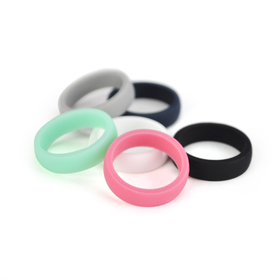 (Price/6 Pcs)GOGO Premium Women's Silicone Wedding Ring - 5.5mm Wide(2mm Thick) - Super Light & Comfortable Smooth Edge - Great for Gym, Training, Outdoor, Exercises - 11 Colors