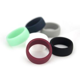 (Price/6 Pcs) GOGO Premium Men's Silicone Wedding Ring - 8.7mm Wide(2mm Thick) - Super Light & Comfortable Smooth Edge - Great for Gym, Training, Outdoor, Exercises - 10 Colors
