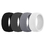 (Price/4 Pcs) GOGO Men's Silicone Wedding Rings Pack - 8.7 mm Wide (2 mm Thick) - Black, Darkgray, Gary, White, Price/4 PCS