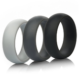 (Price/3 PCS) GOGO Unisex Silicone Wedding Ring Safe Rubber Band - 8mm Wide