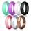 (Price/7 PCS) GOGO Silicone Wedding Ring for Women, 7 Packs Affordable Silicone Rubber Wedding Bands, Price/7 PCS
