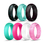 (Price/7 PCS) GOGO Silicone Wedding Ring for Women, 7 Packs Affordable Silicone Rubber Wedding Bands, Price/7 PCS