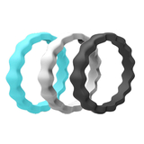 (Price/3 PCS) GOGO Silicone Wedding Ring for Women, Thin and Stackable Rubber Band - 2mm Thick