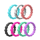 (Price/7 PCS) GOGO Silicone Wedding Ring for Women, Thin and Stackable Rubber Band - 2mm Thick