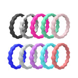 (Price/10 PCS) GOGO Silicone Wedding Ring for Women, Thin and Stackable Rubber Band - 2mm Thick
