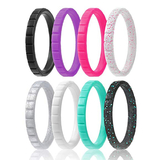 GOGO Silicone Wedding Ring for Women, Thin Silicone Rubber Wedding Bands - 2mm Wide