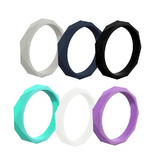 GOGO Hammered Stackable Silicone Ring, Premium Fashion Forward Rubber Wedding Bands - 3mm Wide